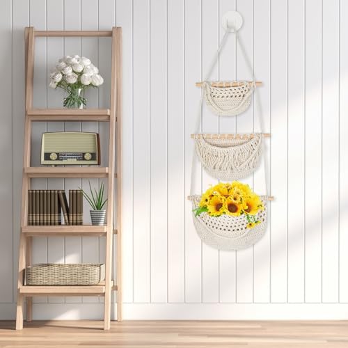 Dokeno Hängender Wandtasche Organizer, Wand Hängetasche Hängende Tasche Aufbewahrungstasche Hängeorganizer Tür Wand Hängender Organizer Wand Hängen Tasche für Kinderzimmer (Beige1)