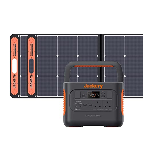 Jackery Solar Generator 1000 PRO 200W, 1002Wh Portable Power Station with 2x100W Solar Panels, AC Fast Charging in 1.8 Hours, Dual PD 100W Ports, Power for Camping & Outages