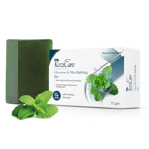 Kozicare Kojic Acid Soap & Glutathione Soap | Glycerin Mint Soap | Detan Soap | Bath Soap Combo Offers | Soaps for Bath | Bathing Soap | Refreshes & Cools Skin | Gives Natural Glow - 75 Gm