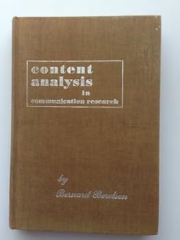 Hardcover Content Analysis in Communication Research Book