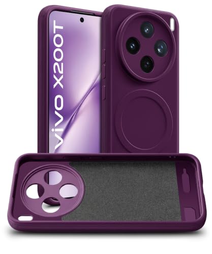 Image of WOW IMAGINE Back Case Cover for Vivo X200T 5G | Soft Matte Silicone Case| Slim Fit & Shockproof | Camera Protection Bumper Cover (Purple)