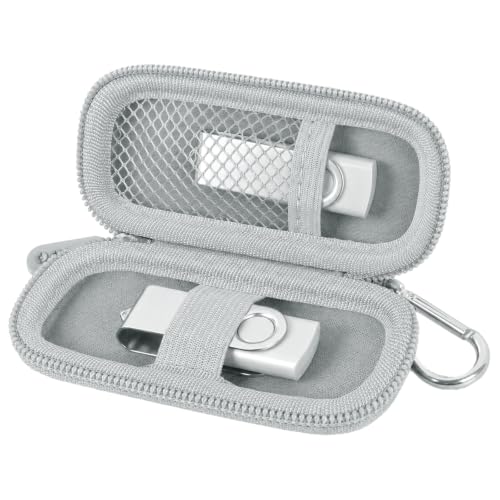 Image of USB Flash Drive Case, SD Card /Thumb Drive /Memory Cards Holder, Bag Only | SDXC /SDHC Storage, Electronic Accessories Organizer for SanDisk / for Samsung, for Students /IT /Office /School /Travel, Silver