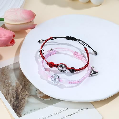 Couples/Friendship Matching Bracelets,Bat/Spider/kitty Bracelets Set, Valentine's Day Birthday Jewelry Gifts for Gf and Bf Soulmate, Matching Gifts for Husband&Wife Son&Daughters BFF (2pcs Spider)2
