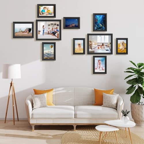 12 Pack Picture Frames Set,Multi Solid Wood Family Photo Frame,Hanging Or Tabletop Display,Photo Frames Collage For Gallery Wall Decor Include Two 8X10,Two 6X8,Four 5X7,Four 4X6(Black,12 Pack) #TOP4