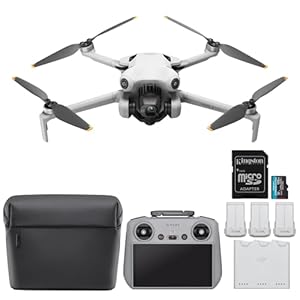 DJI Mini 4 Pro Fly More Combo (DJI RC 2) Drone with 128GB Memory Card- Lightweight and Foldable Mini Camera Drone with 4K HDR Video, True Vertical Shooting, and Intelligent Features (2 Items)