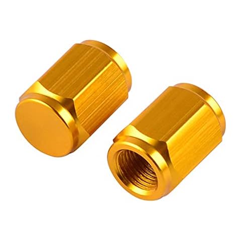 Rippin Moto Yellow Tire Caps - Premium CNC Aluminum Valve Stem Caps (2-Pack) | Universal Valve Stem Cover Caps for Motorcycles, Bikes, ATVs, Cars & Trucks (Yellow) Cover
