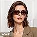 Arkimin Rectangle Sunglasses for Womens Men - Trendy Y2k Retro Sun Glasses 90’s Vintage Fashion Square Frame UV400 Protection (Black+Beige)