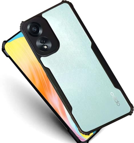 Image of AIBEX Crystal Clear Back Cover Case for Oppo A78 4G | 360 Degree Protection | Shock Proof Design | Transparent Back Cover Case (PC & TPU, Black Bumper)