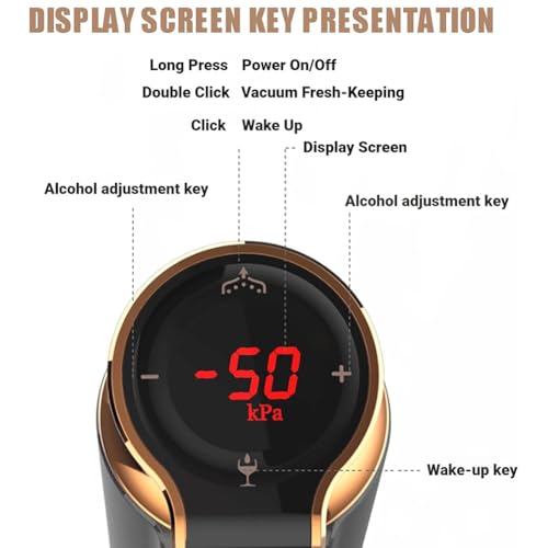 Dispensador aireador de vino de alta precisión recargable y con pantalla LED 7