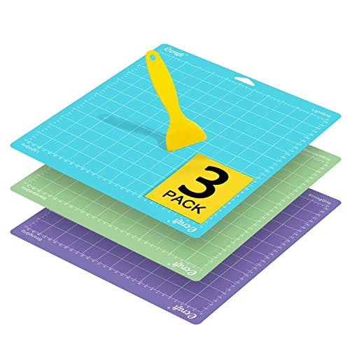 Ecraft CUTTING MAT FOR CRICUT Include Stronggrip/Standardgrip/Lightgrip (3 Pack) Flexible Square Gridded Quilting Cut Mats Replacement cover