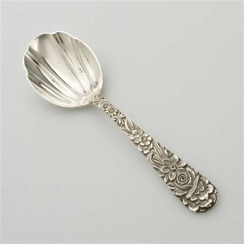 Repousse by Kirk, Sterling Tea Caddy Spoon, S. Kirk &