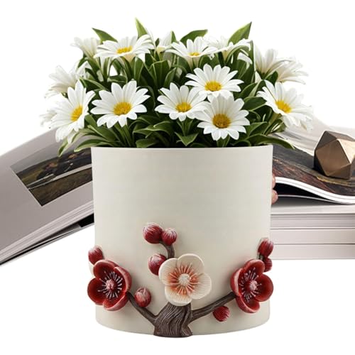 Pot de jardinière Fait à la Main, Pots Faits à la Main, Pot de en Relief de de Prunier, Pots de s d'intérieur et d'extérieur, jardinière créative de Grand Calibre, Pot de de s pour la décoration in