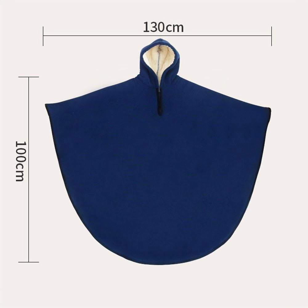 Manta para Silla de Ruedas con Capucha – Poncho Cálido Forrado de Felpa Antifrío para Adultos, Mayores y Personas con Movilidad Reducida, Capa Térmica de Invierno Gray
