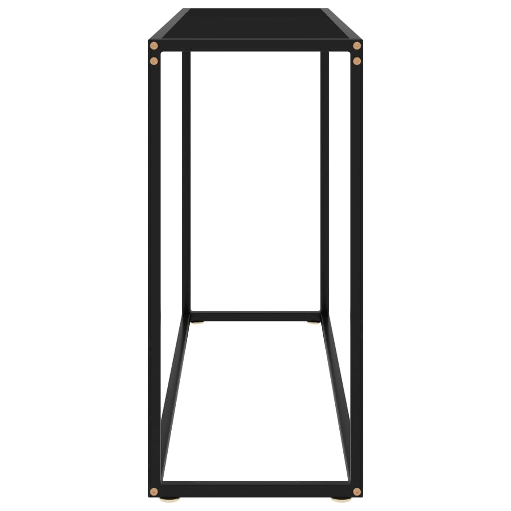 vidaXL Stolik konsolowy, czarny, 100x35x75 cm, szkło hartowane