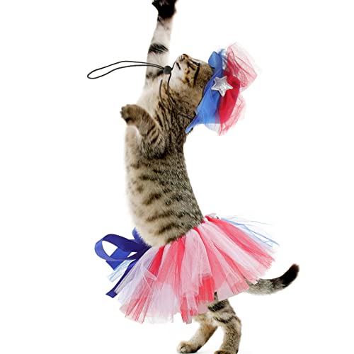 Disfraz para perro Independence Day con tutu y gorro miniatura 5