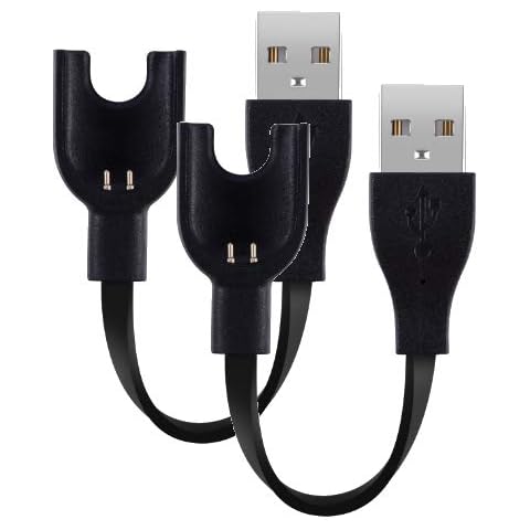 Xiaomi Mi Band 3 Charger Replacement USB Charger Charging Cable Dock Xiaomi Mi Band 3(Not Suitable Mi Band 1/2) (2pcs-Black) Cover