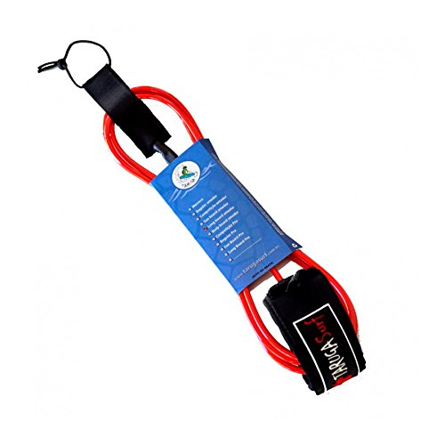 Leash Taruga fun board amador 8 pés - Vermelho - 2,44 m - 6,5 mm