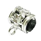 2 pcs .925 Sterling Silver Bail Pendant Charm Connector Leather 3mm Cord Flower Slider w/Closed Loop/Findings/Bright