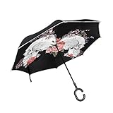 Aplicación: el paraguas invertido es perfecto para tu coche; adecuado para el trabajo exterior, jardinería, senderismo, camping, viajes, etc. También es un gran regalo para mujeres, hombres, niñas en Navidad, cumpleaños, San Valentín, etc.