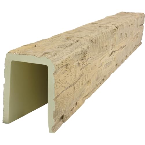 Image of Heritage Timber Salvaged Timber Faux Wood Beam, 3-Sided (U-Beam), 3 1 /2 inchW x 3 1 /2 inchH x 72 inchL, Natural White Oak Finish