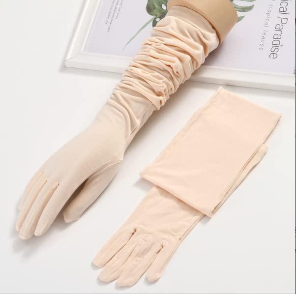 SIQITECH Sommer Handschuhe Damen - Lange UV-Schutz Handschuhe Für Fahrrad & Auto