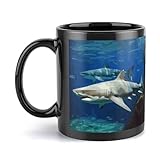 rkklvbns due squali bianchi tazze regalo grande tazza da caffè con manico 325 ml tazza in ceramica regalo per donne, mamma, amici, regalo di compleanno per collega