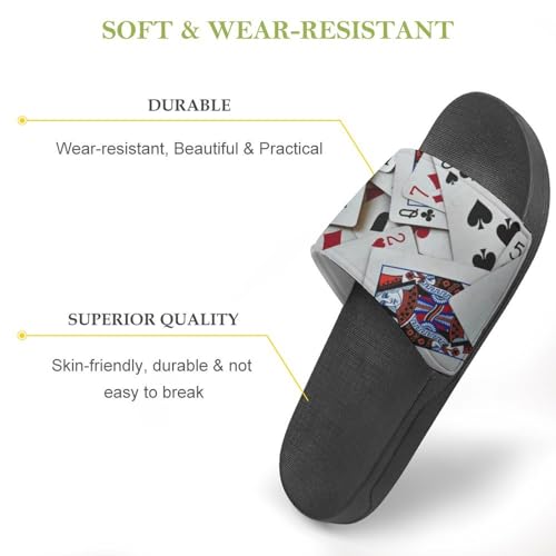 Playing Cards Poker Games Queen King Womens Slide Sandals Non Slip Summer House Slippers for Girls Slip-on Flip Flops3