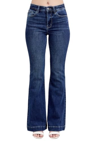 Judy Blue High Rise Flare Jeans- Ivory Gem