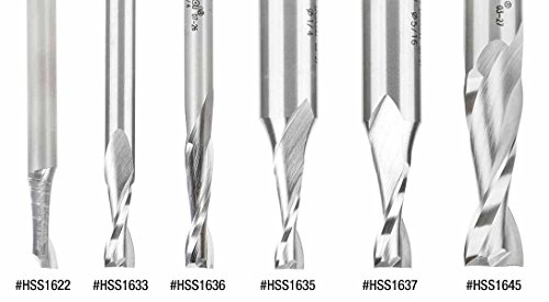 Amana Tool HSS1646 Double Flute Spiral Router Bits Metal Aluminum Cutting 3/4 Dia X 1-1/4 X 1/2 Inch Shank Up-Cut Router Bit High Speed Steel thumb #2
