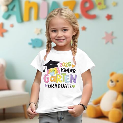 Image of Kindergarten Graduation Shirt for Girl: Last Day of School Shirt Kids 2026 Preschool Graduation Gift Tee Top