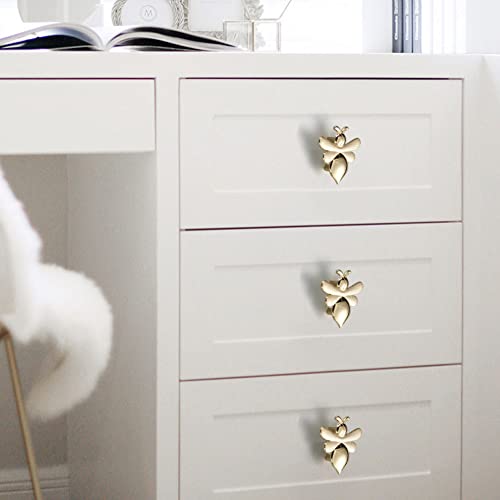 Bee Cabinet Knobs Furniture Cupboard Drawer Pulls Gold Dresser Knobs Animal Drawer Knobs For Nursery Room Cabinets Closets Single Hole Handles 4 Pcs (Gold) #TOP2