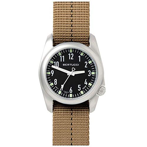 Bertucci Ventara 11083 Mens Coyote/Black Nylon Band Black Quartz Dial Watch