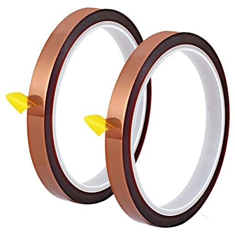 Wedong 2 Rolls 10mm X 33m 108ft High Temperature Heat Resistant Tape,High Temp Tape Heat Transfer Tape for Heat Press,Sublimation,Heat Resistance Up to 300℃ Cover