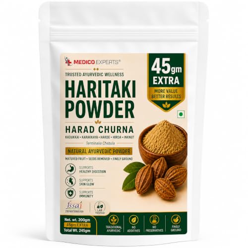 Image of Haritaki Powder 200gm + 45gm Extra | Haritaki Churna | Kadukkai, Karakkaya, Harde, Hirda, Inknut | Terminalia Chebula | FSSAI Certified, Lab Tested, No Additives