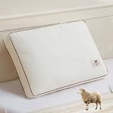 YOUR MOON Soft Wool Pillow Queen Size, Soft Support Bed Pillows for Sleeping, Premium Australian Wool Pillow, Down Alternative Pillows, 100% Cotton Cover(Off White)