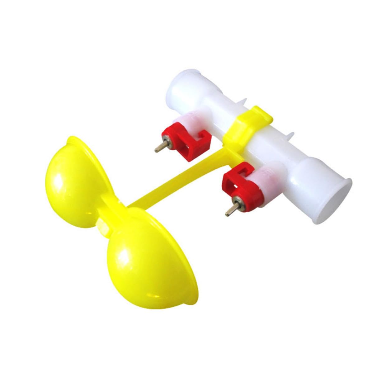Bebedero de acero inoxidable para pollos de alta durabilidad con sistema de bola amarillo 10 ud