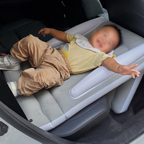 Cama de avión para niños Sorandy, extensor de asiento de coche plegable con barandillas 4