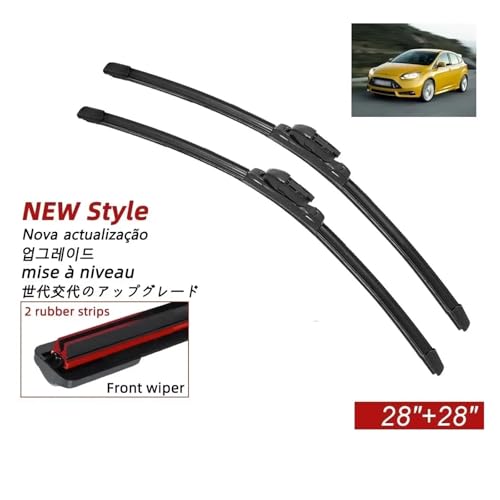 Escobillas limpiaparabrisas sin ruido para Ford Focus 3 juego de gomas delantera trasera 3