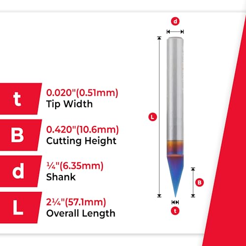 Mèche de signalisation Amana Tool Spektra : gravure carbure ultra précise - 5