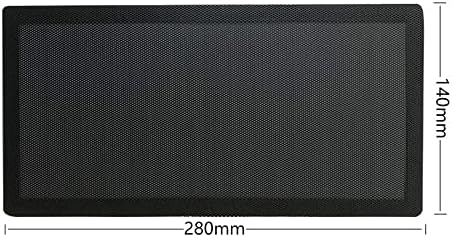 BesDirect 120 140mm PC Fan Dust Filter for Computer Cooler Fan, Magnetic Frame Computer Fan Grills Black Dust Mesh PC Cooler Filter Dustproof PVC Case Cover - Black (140x280mm)