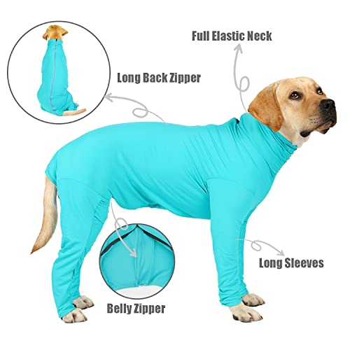 Hdkuw Dog Onesie Shedding Suit, Surgery Recovery Suit Full Coverage For Dog, After Surgery Wear E Collar Alternative, Anxiety Calming Shirt For Female Male Dog Blue Xl #TOP1
