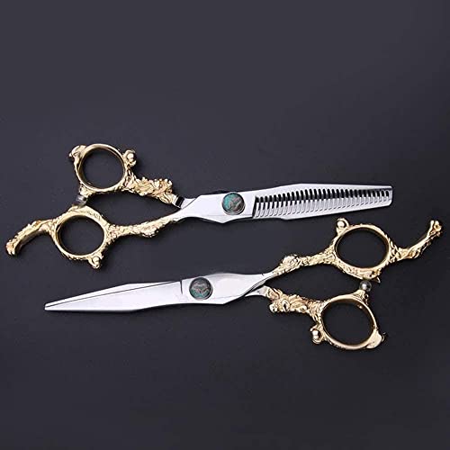 Ciseaux de barbier professionnels plaqués or pour la coiffure