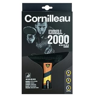 CORNILLEAU - Excell 2000 Carbon - Raquette de ping Pong d'intérieur pour Jouer en compétition Off/Off+ - revêtement ITTF 6 étoiles