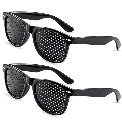 SUpoetry 2 Piezas Gafas Estenopeicas Antifatiga, Gafas de Rejilla para Corrección Visual, Anteojos Estenopeicos Unisex, G-afas con Rejilla para Entrenamiento Ocular y Mejora de la Calidad de Visión
