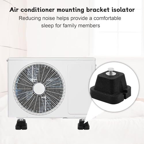 VZXZXE 4 Stück Gummi-Dämpfungssockel für Außeneinheit von Klimaanlage und Wärmepumpe, Rutschfeste Antivibrationsfüße, Schwingungs und Vibrationsdämpfer (10.5 * 10.5 * 7cm)