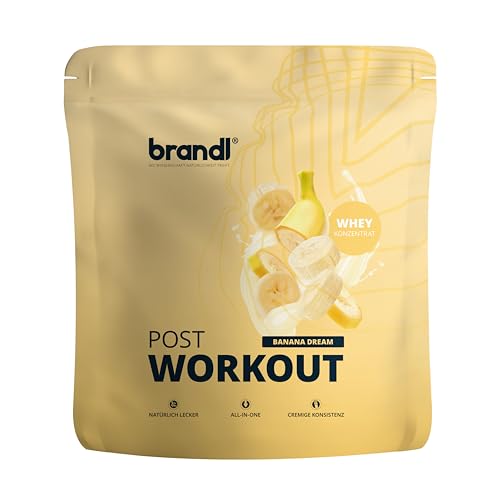 brandl® - Protein-Pulver All-in-One nach dem Training | 5K-Protein-Mix, Kreatin, Ashwagandha, Magnesium, Probiotika & 10+ Superfoods | 1000g Banane