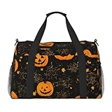 Dotata di una copertura imbottita della maniglia, questa borsa da viaggio con stampa zucca di Halloween previene il disagio durante lunghi periodi di trasporto. Il design ergonomico aggiunge funzionalità e stile, rendendolo un compagno ideale per viaggi di lavoro o attività di piacere.
