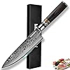 MOKEEN Chef Knife, 8 Inch Kitchen Knife 67 Layers VG-10 Damascus Steel Cleaver Knife Professional Chopping Knife, Ultra Sharp Cooking Knife Wood Handle, Full Tang, Gift Box