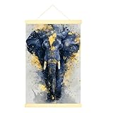 Lienzo decorativo para colgar en la pared, diseño abstracto moderno con salpicaduras doradas, azul marino, pintura de pared, dormitorio, sala de estar, oficina, 50.8 x 71.1 cm