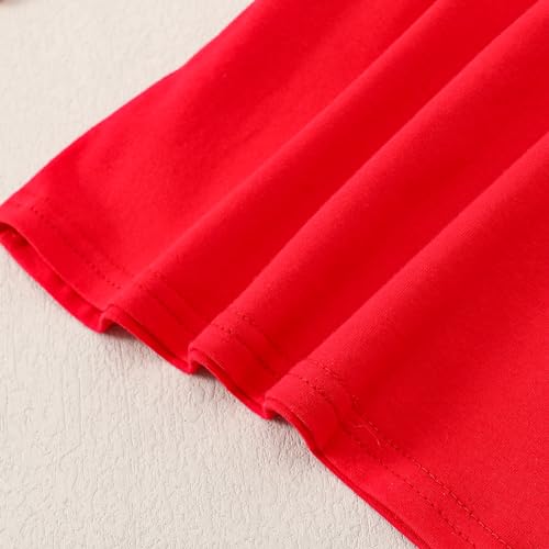 Image of Magic Park 1-14Y Toddler Ruffle T Shirt Girls Solid Color Blouse Kids Girl Short Long Sleeve Tops Casual Tee
